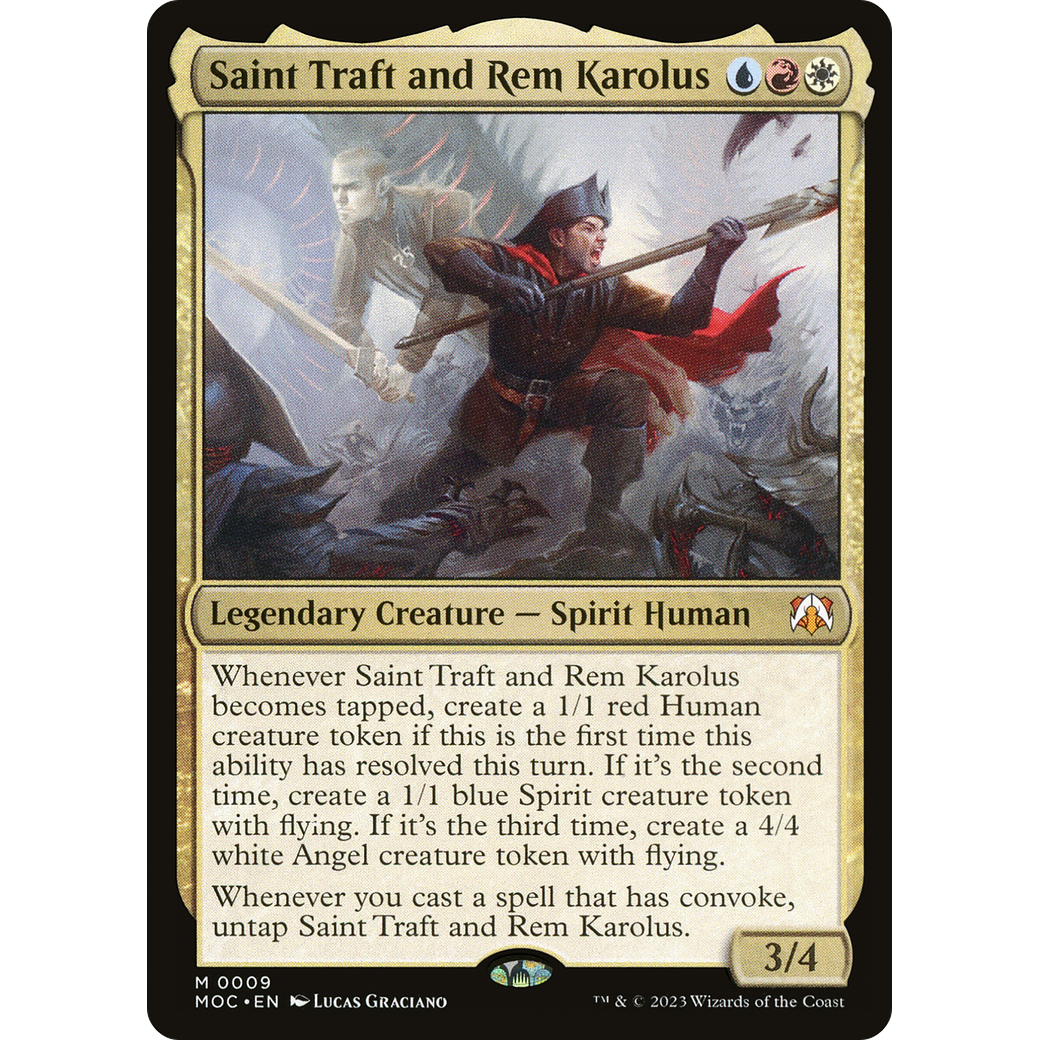 Saint Traft and Rem Karolus (MOC-009) - March of the Machine Commander Foil