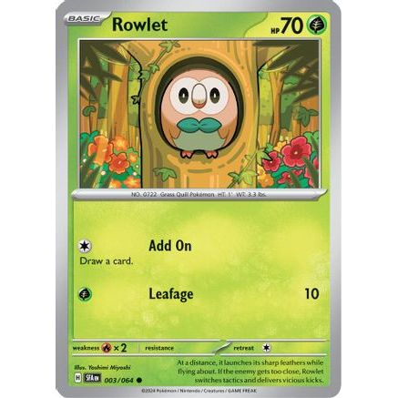 Rowlet 3 - SV Shrouded Fable Reverse Holofoil