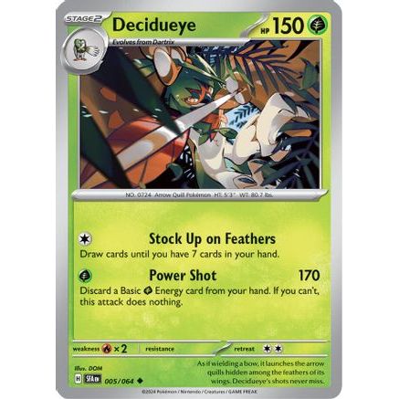Decidueye 5 - SV Shrouded Fable Reverse Holofoil