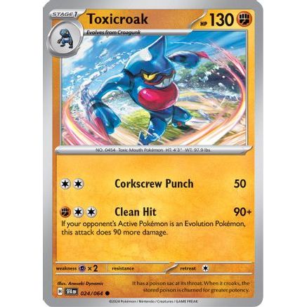 Toxicroak 24 - SV Shrouded Fable Reverse Holofoil