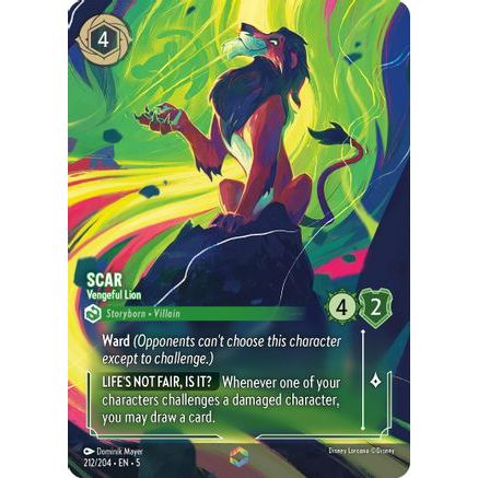 Scar - Vengeful Lion (Enchanted) (212/204) - Shimmering Skies Holofoil