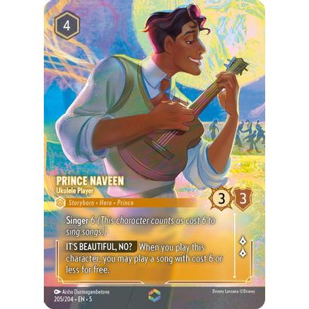 Prince Naveen - Ukulele Player (Enchanted) (205/204) - Shimmering Skies Holofoil
