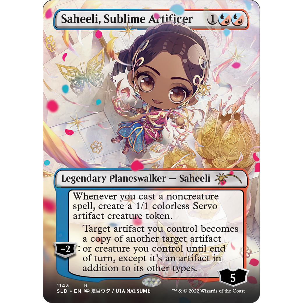 Saheeli, Sublime Artificer (Borderless) (SLD-1143) - Secret Lair Drop (Borderless) Foil