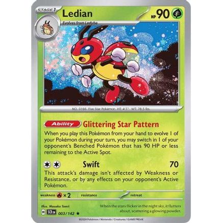 Ledian - 003/142 3 - SV07 Stellar Crown Holofoil