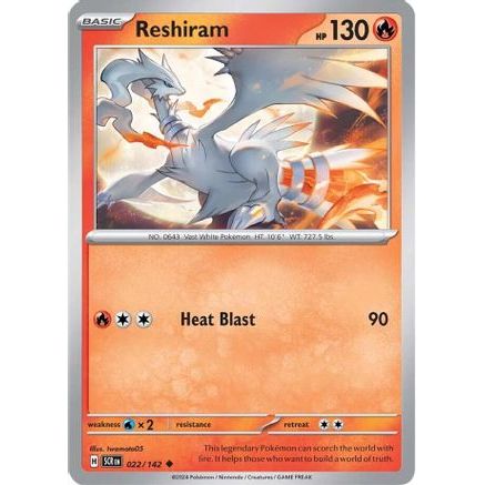 Reshiram 22 - SV07 Stellar Crown Reverse Holofoil