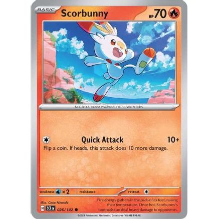 Scorbunny 26 - SV07 Stellar Crown Reverse Holofoil