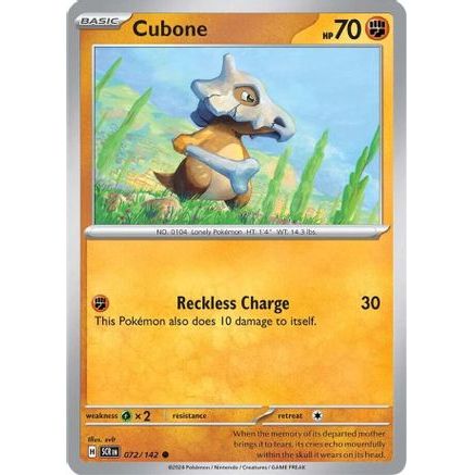 Cubone 72 - SV07 Stellar Crown Reverse Holofoil