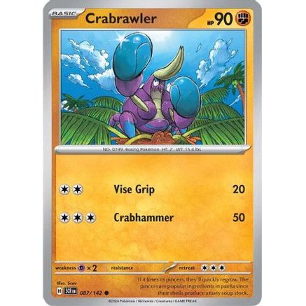 Crabrawler 87 - SV07 Stellar Crown Reverse Holofoil