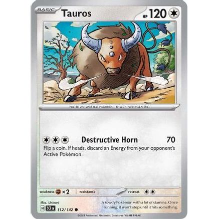 Tauros 112 - SV07 Stellar Crown Reverse Holofoil