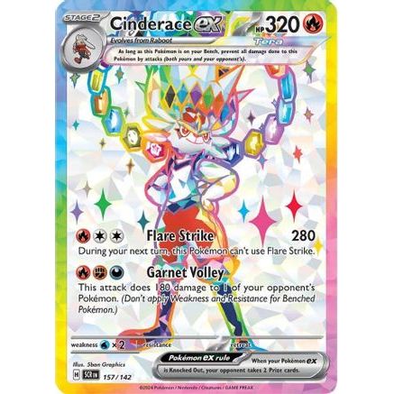 Cinderace ex - 157/142 157 - SV07 Stellar Crown Holofoil