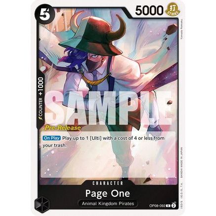 Page One (OP08-092) - Two Legends Pre-Release Cards