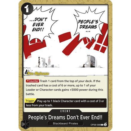 People's Dreams Don't Ever End!! (OP08-096) - Two Legends Pre-Release Cards