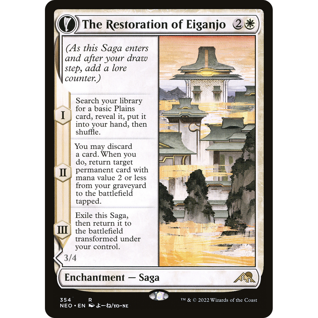 The Restoration of Eiganjo // Architect of Restoration (NEO-354) - Kamigawa: Neon Dynasty: (Showcase, fandfc)