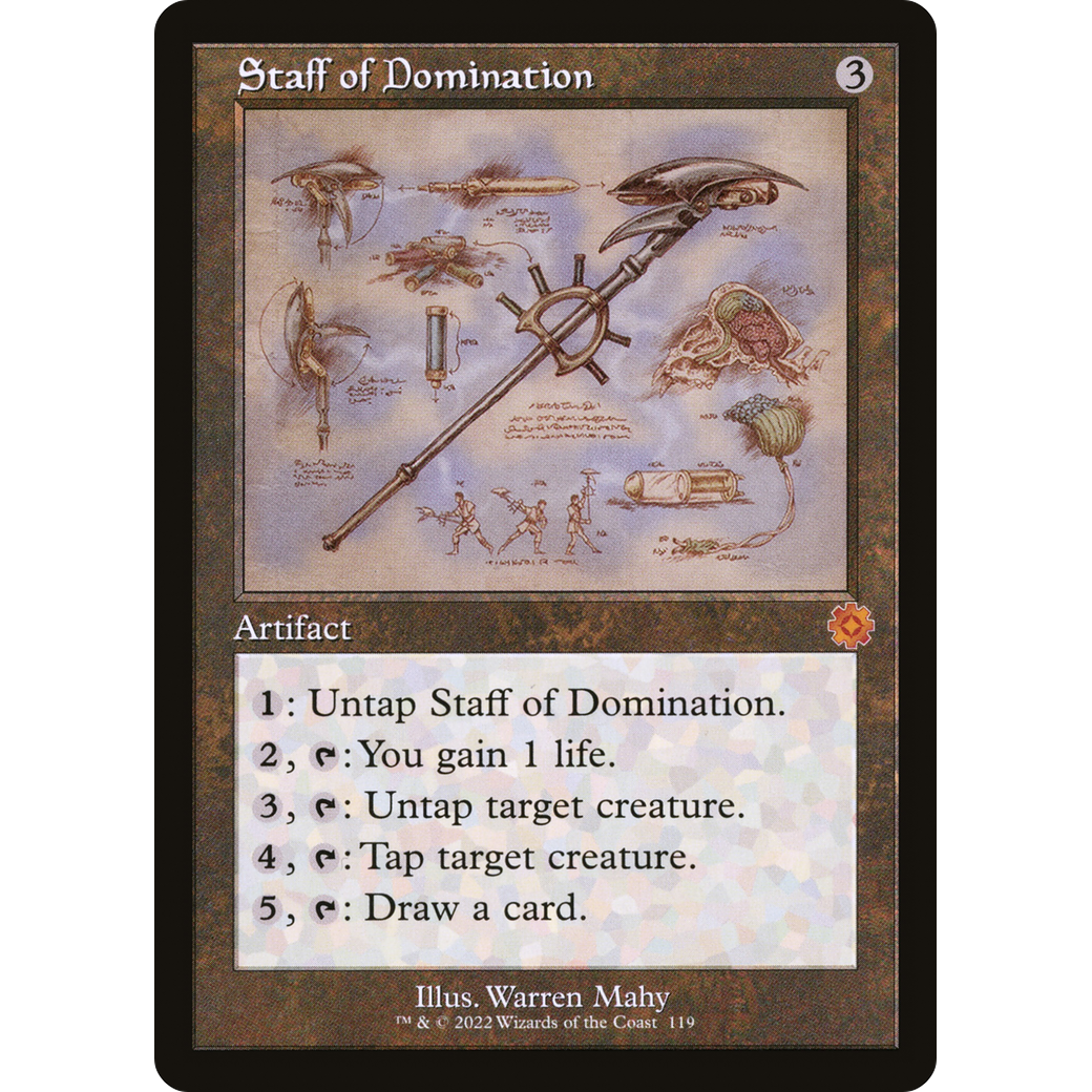Staff of Domination (Schematic) (BRR-119) - The Brothers' War Retro Artifacts Foil