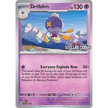 Drifblim - 135 [Staff] 135 - SV Scarlet & Violet Promo Cards Reverse Holofoil