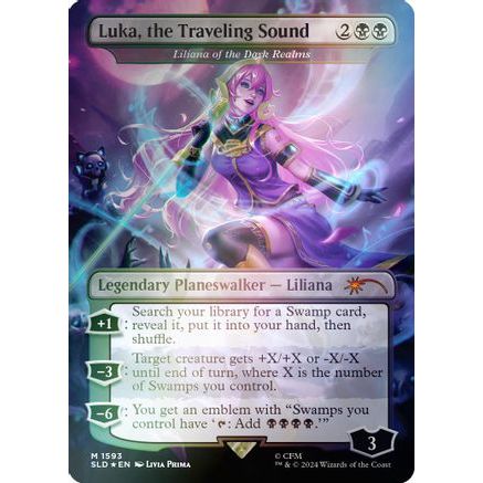 Luka, the Traveling Sound - Liliana of the Dark Realms (Rainbow Foil) (SLD-1593) - Secret Lair Drop Series Foil