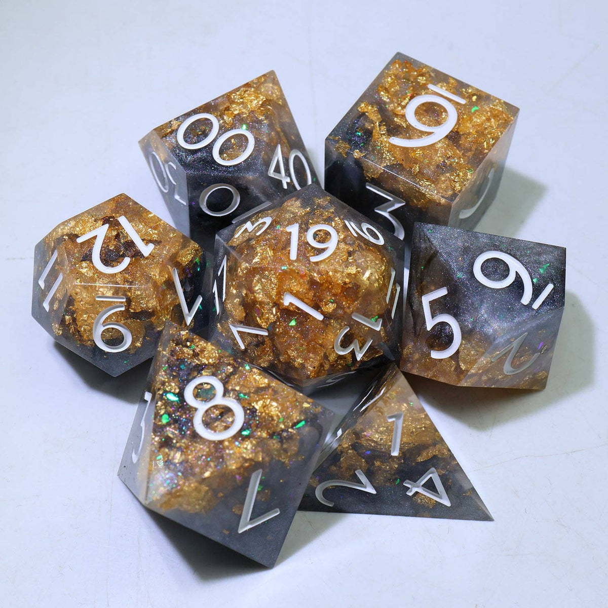 Marble Monarch - 7 Piece Polyhedral Dice Set