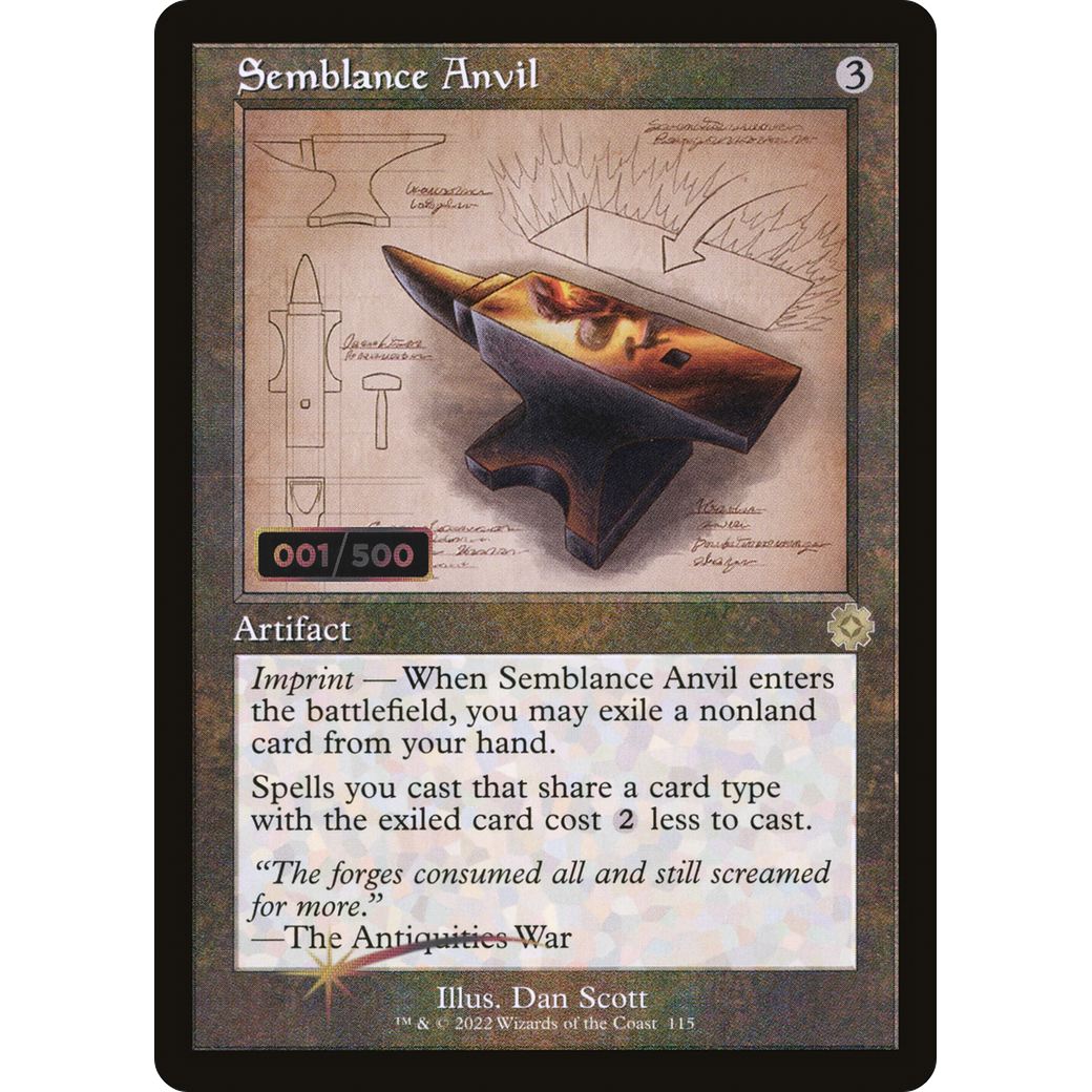 Semblance Anvil (Schematic) (Serial Numbered) (BRR-115) - The Brothers' War Retro Artifacts Foil