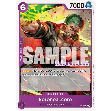 Roronoa Zoro (ST15 - ST20 Release Event Pack) (P-045) - One Piece Promotion Cards