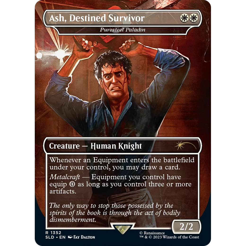 Ash, Destined Survivor - Puresteel Paladin (SLD-1352) - Secret Lair Drop / Ash, Destined Survivor (Borderless)