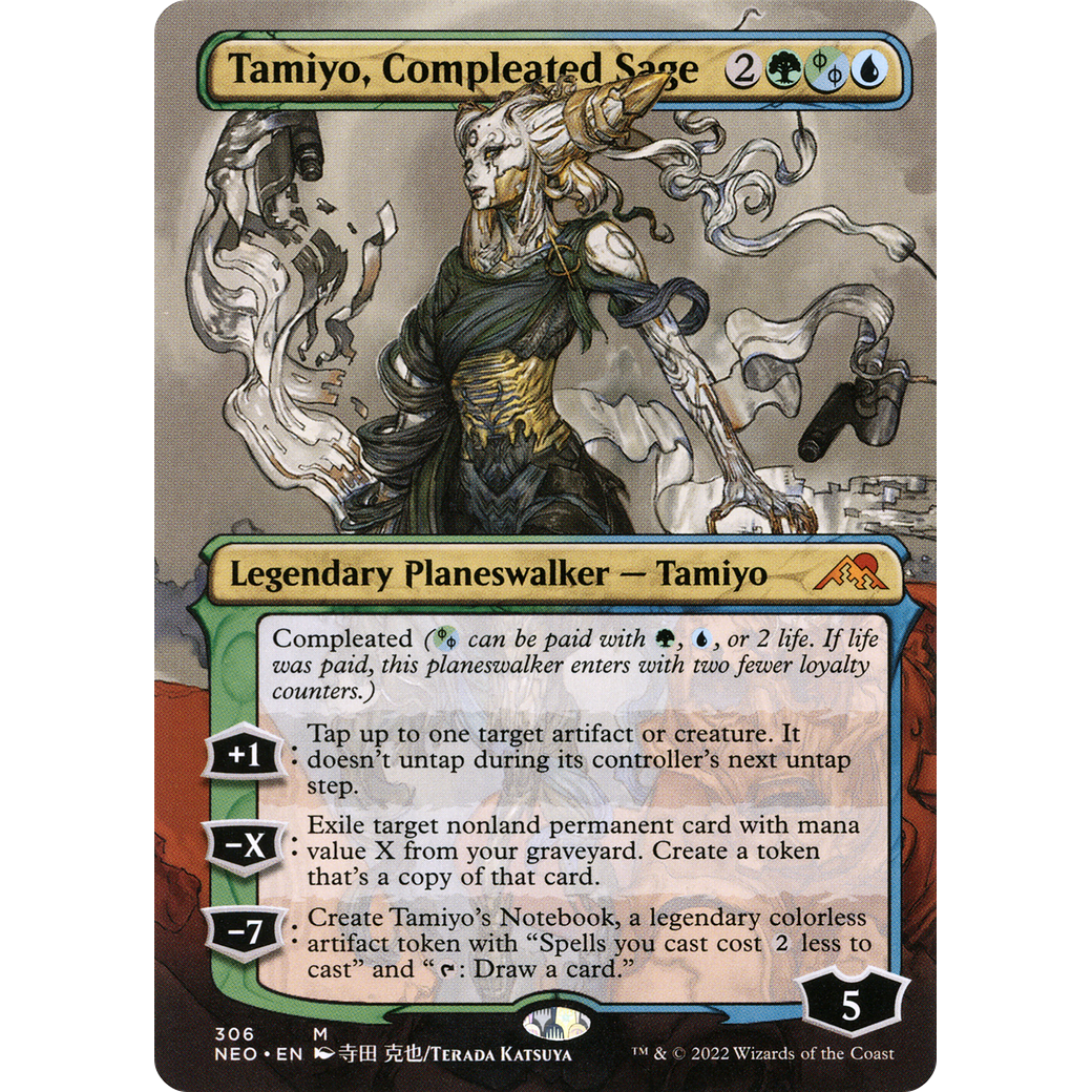 Tamiyo, Compleated Sage (NEO-306) - Kamigawa: Neon Dynasty (Borderless) Foil