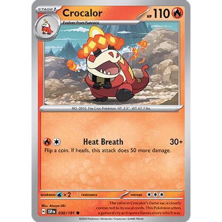 Crocalor 30 - SV08 Surging Sparks Reverse Holofoil
