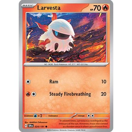 Larvesta - 024/191 24 - SV08 Surging Sparks Reverse Holofoil