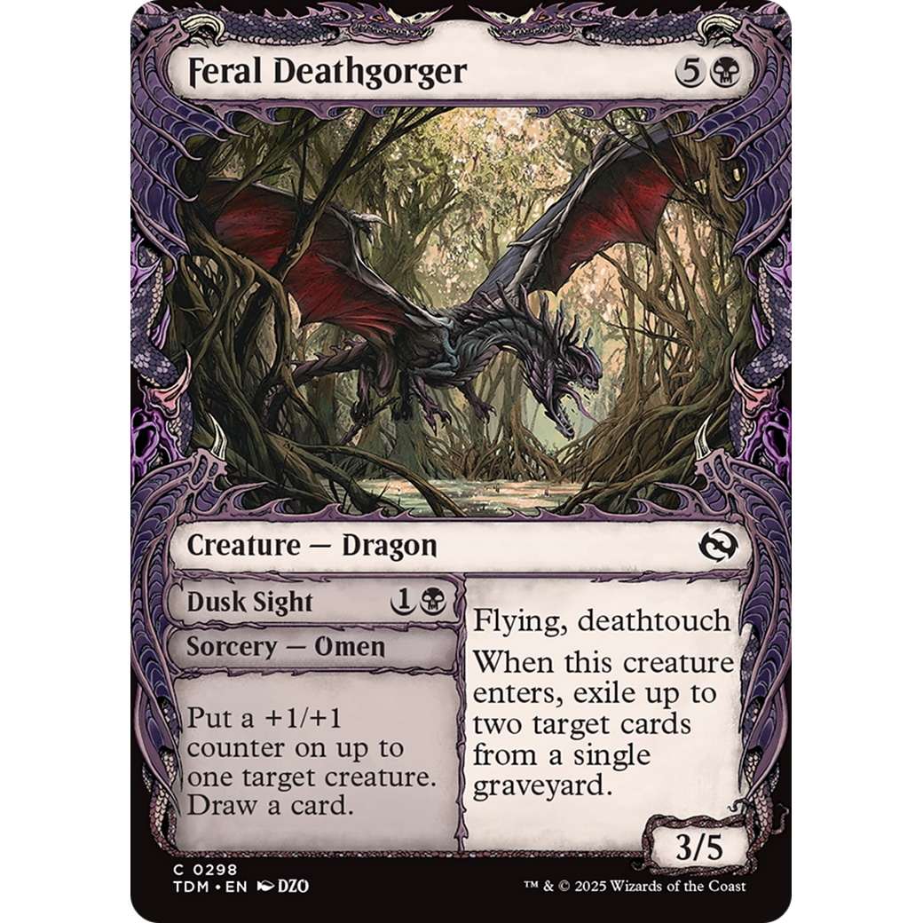 Feral Deathgorger // Dusk Sight (TDM-298) - Tarkir: Dragonstorm: (Showcase)