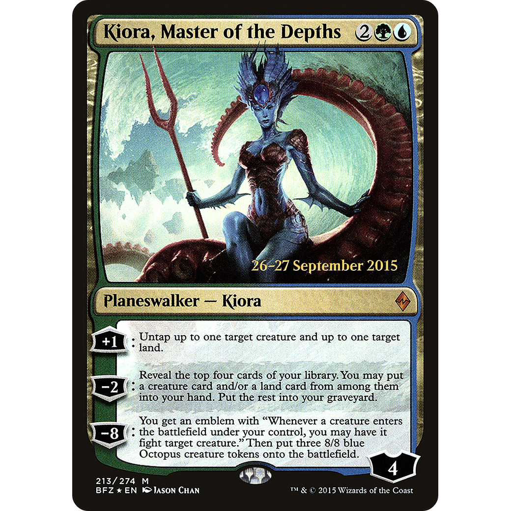 Kiora, Master of the Depths (PRE-213) - Battle for Zendikar Promos Foil