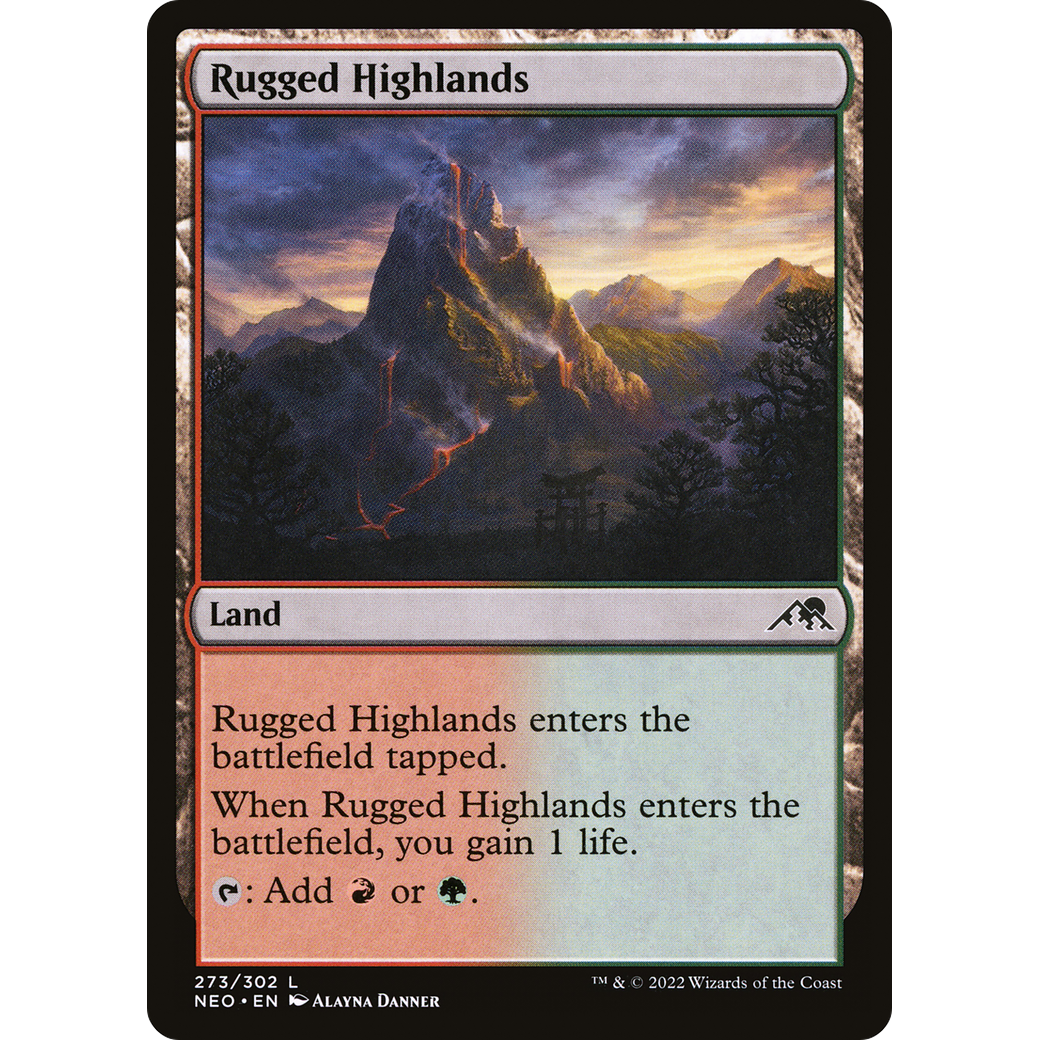 Rugged Highlands (NEO-273) - Kamigawa: Neon Dynasty Foil