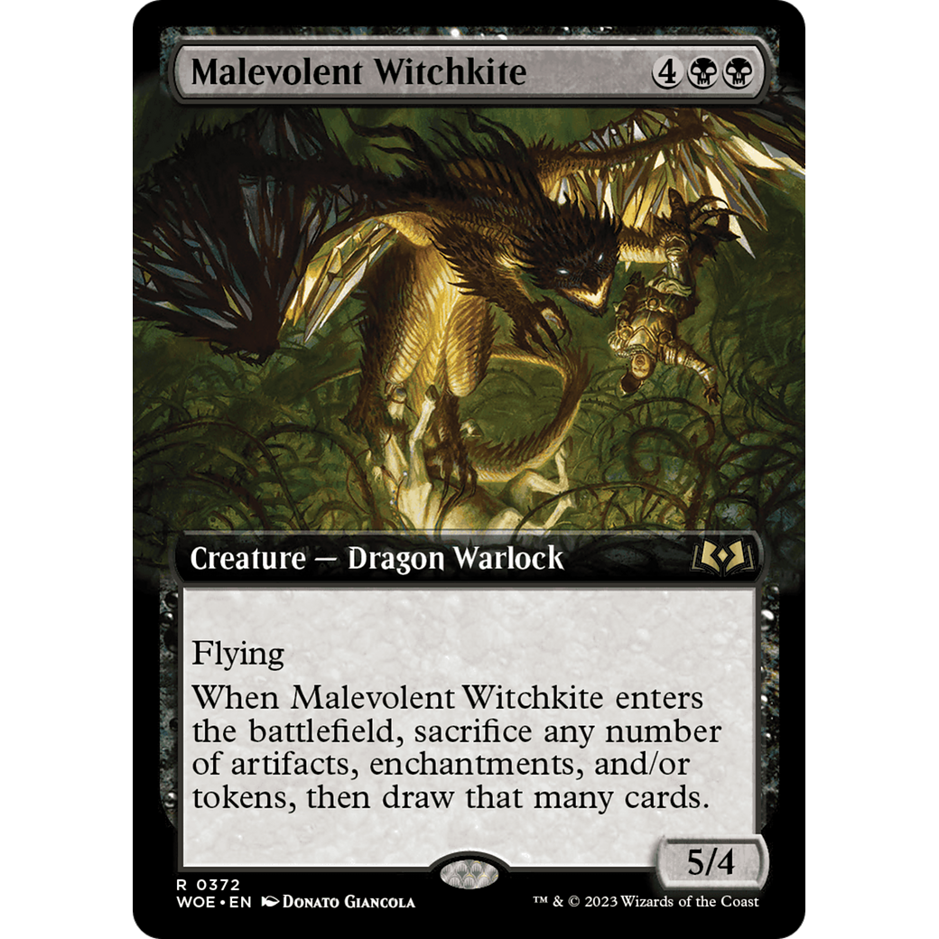Malevolent Witchkite (WOE-372) - Wilds of Eldraine: (Extended Art)