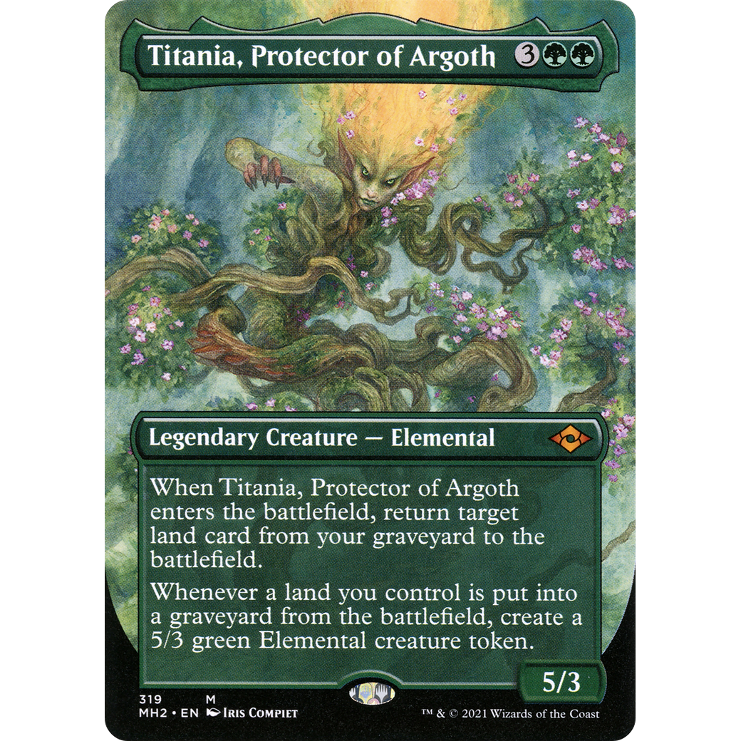 Titania, Protector of Argoth (Borderless) (MH2-319) - Modern Horizons 2 (Borderless)