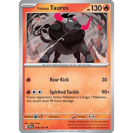 Paldean Tauros - 018/191 18 - SV08 Surging Sparks Reverse Holofoil