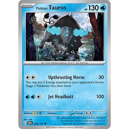 Paldean Tauros - 039/191 39 - SV08 Surging Sparks Reverse Holofoil