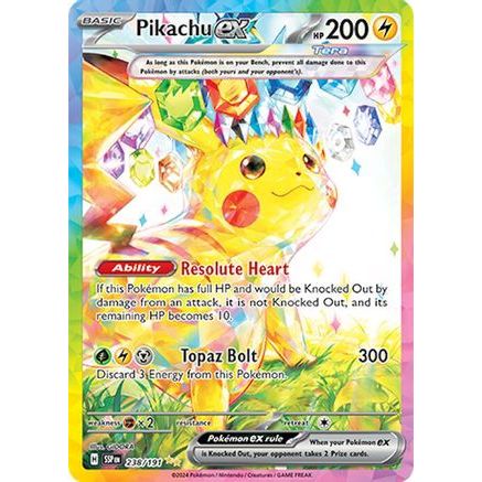 Pikachu ex - 238/191 238 - SV08 Surging Sparks Holofoil