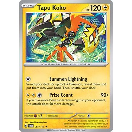 Tapu Koko 65 - SV08 Surging Sparks Holofoil