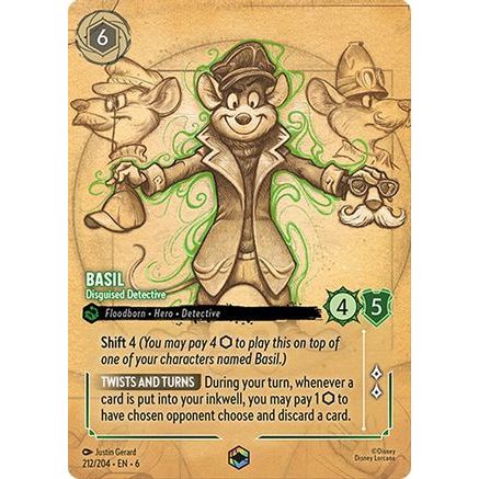 Basil - Disguised Detective (Enchanted) (212/204) - Azurite Sea Holofoil