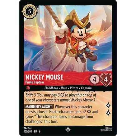Mickey Mouse - Pirate Captain (103/204) - Azurite Sea Cold Foil
