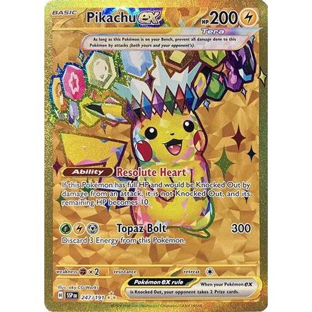 Pikachu ex - 247/191 247 - SV08 Surging Sparks Holofoil
