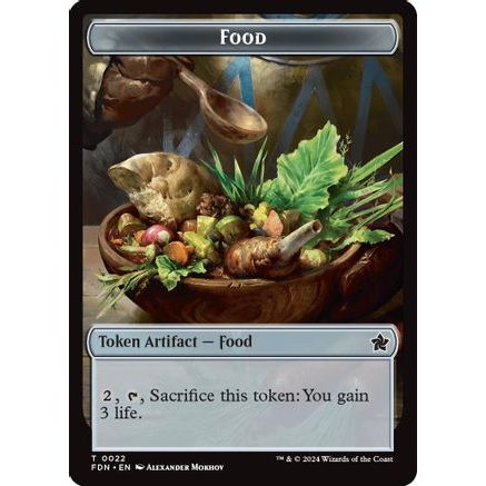 Food // Treasure Double-Sided Token (FDN-22 // 23) - Foundations Foil