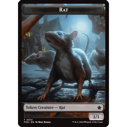 Rat // Zombie Double-Sided Token (FDN-14 // 15) - Foundations Foil