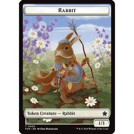 Rabbit // Soldier Double-Sided Token (FDN-5 // 6) - Foundations Foil