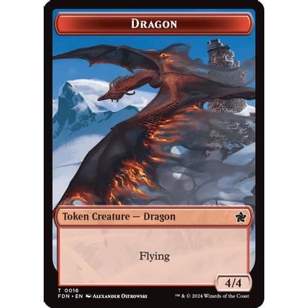 Dragon (0016) // Dragon (0017) Doubled-Sided Token (FDN-16 // 17) - Foundations Foil