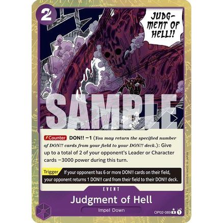 Judgment of Hell (Textured Foil) (OP02-089) - Premium Booster -The Best- Foil