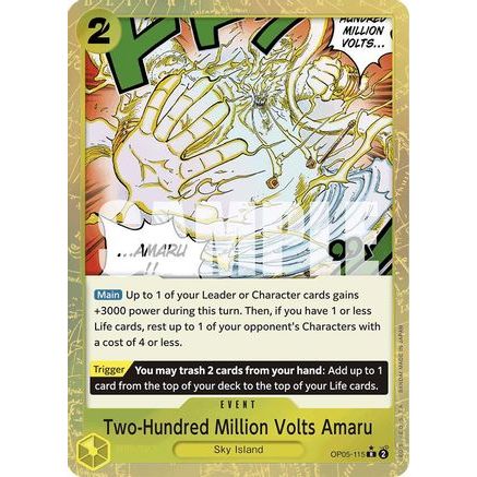 Two-Hundred Million Volts Amaru (Textured Foil) (OP05-115) - Premium Booster -The Best- Foil