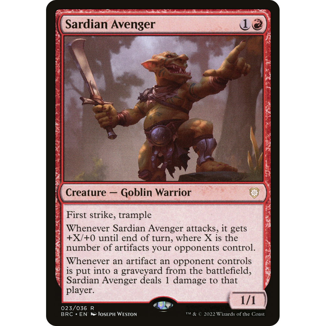 Sardian Avenger (BRC-023) - The Brothers' War Commander Foil