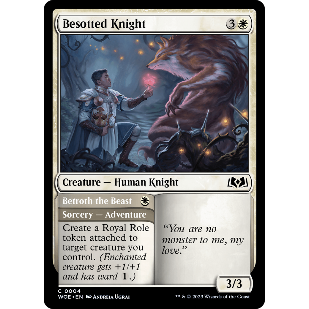 Besotted Knight // Betroth the Beast (WOE-004) - Wilds of Eldraine Foil