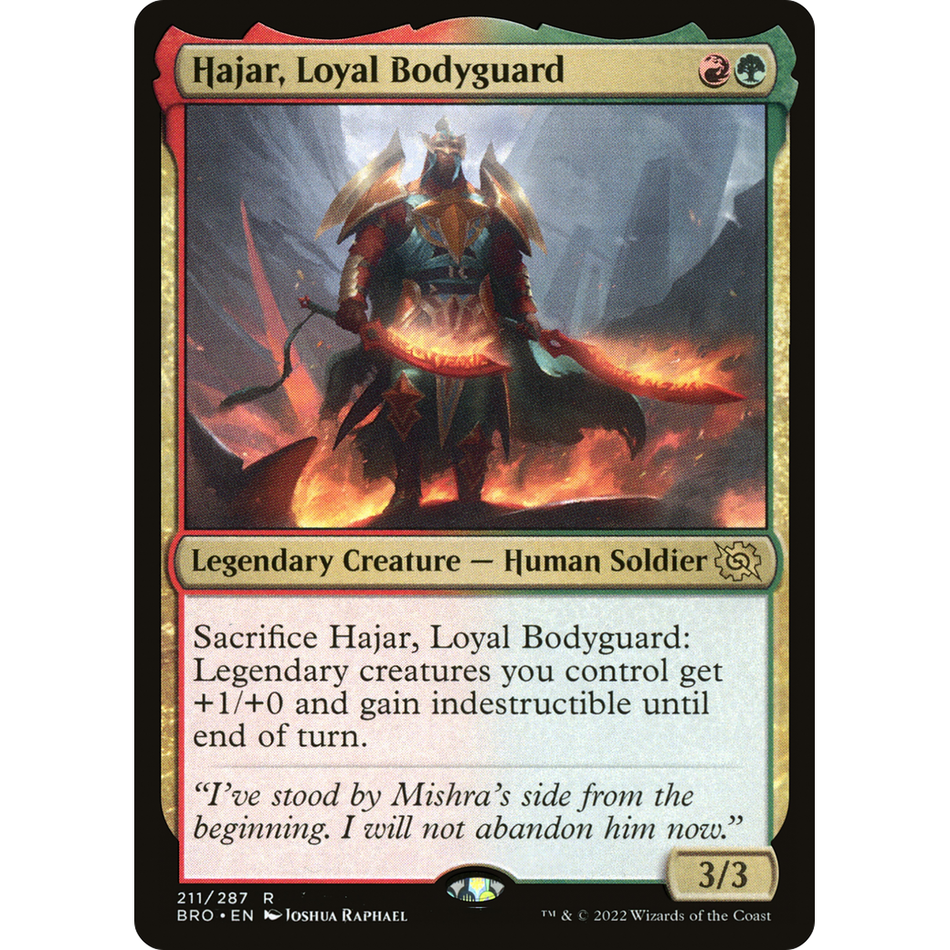 Hajar, Loyal Bodyguard (BRO-211) - The Brothers' War Foil