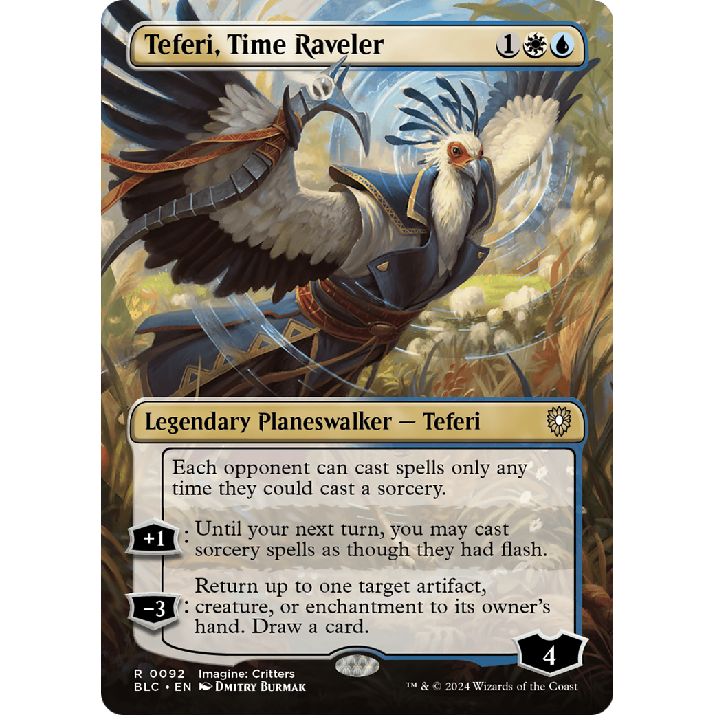 Teferi, Time Raveler (BLC-092) - Bloomburrow Commander (Borderless) Foil