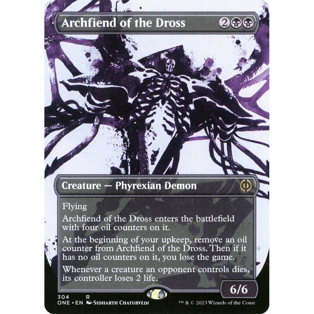 Archfiend of the Dross (ONE-304) - Phyrexia: All Will Be One: (Showcase) (Borderless) Foil